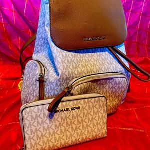 Micheal Kors backpack and wallet